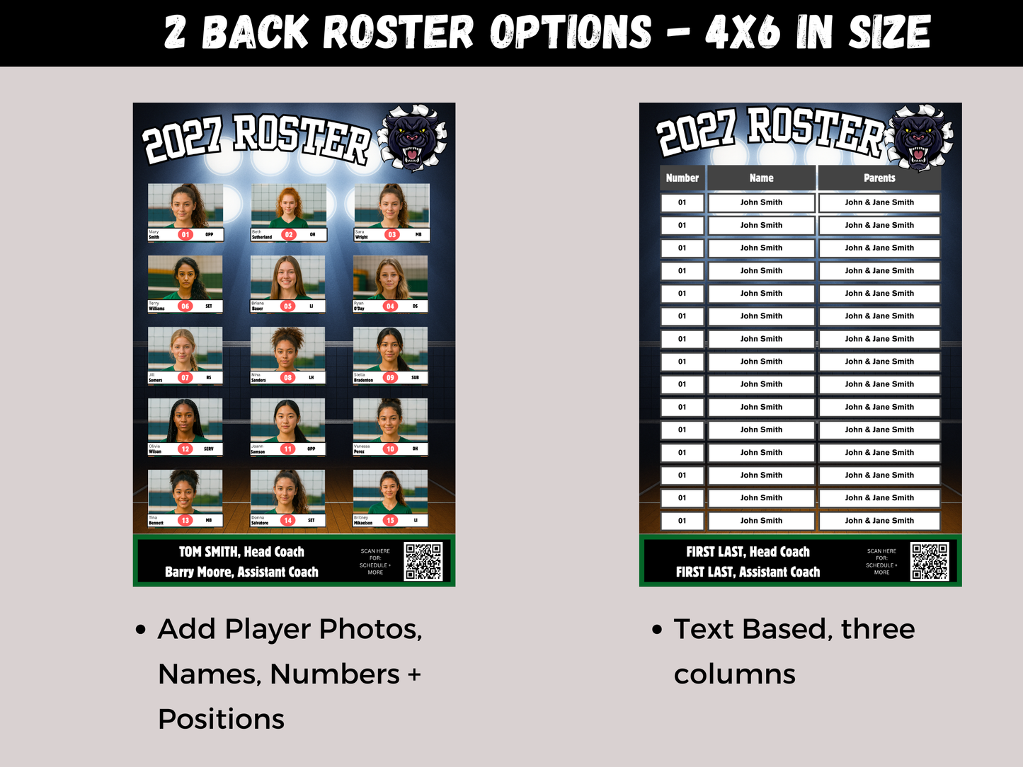 Volleyball Team Roster Lanyard Template