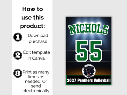 Volleyball Team Roster Lanyard Template