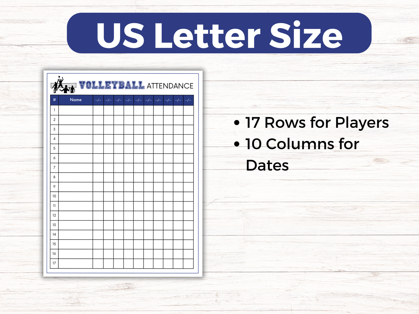 Volleyball Attendance Sheet
