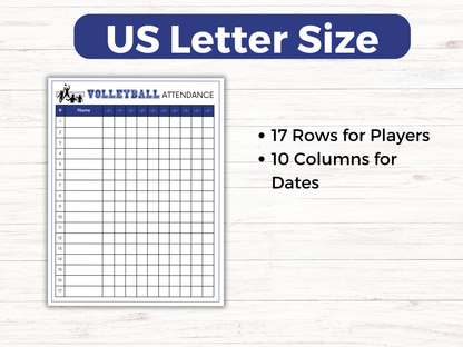 Volleyball Attendance Sheet