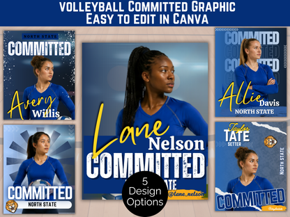 Volleyball Committed Poster Template