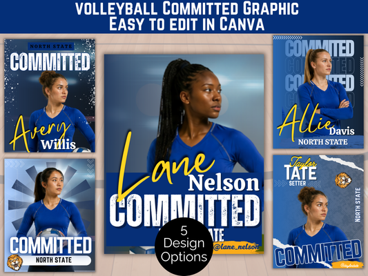 Volleyball Committed Poster Template