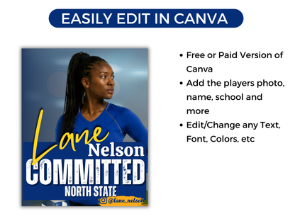 Volleyball Committed Poster Template