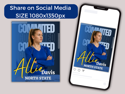 Volleyball Committed Poster Template