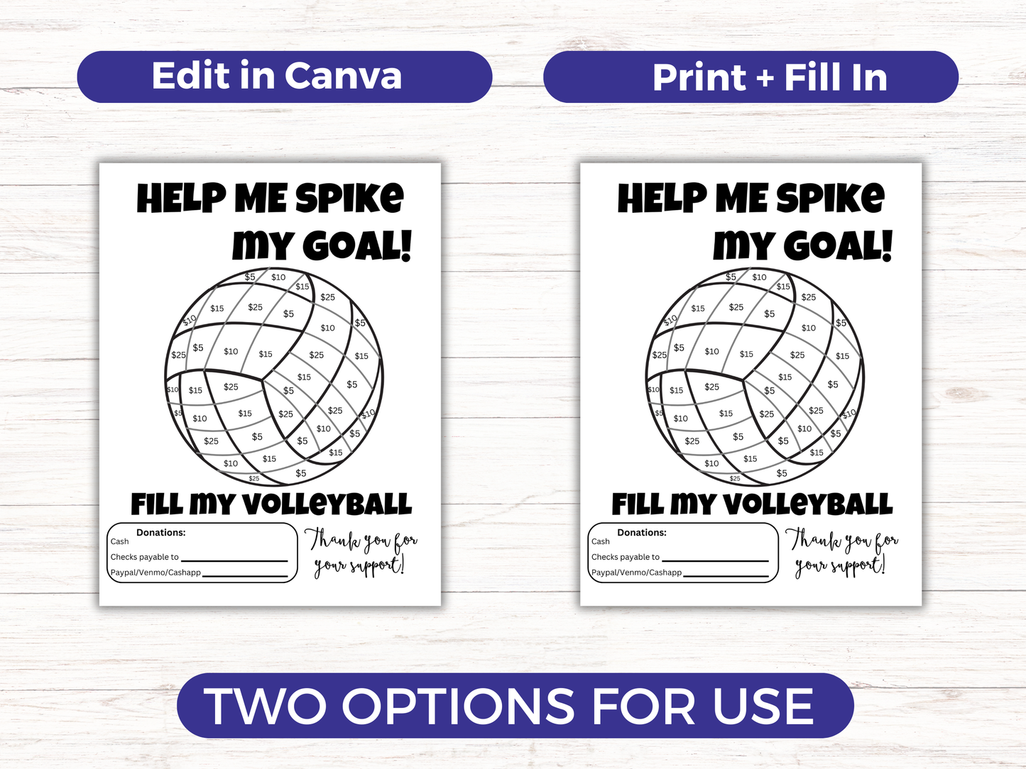 Editable Fill My Volleyball Fundraiser Template