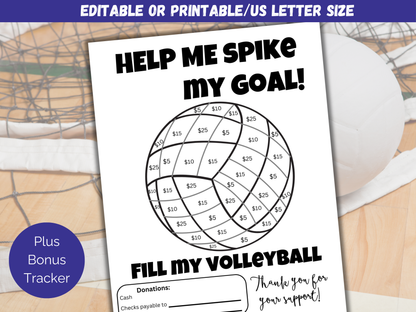 Editable Fill My Volleyball Fundraiser Template