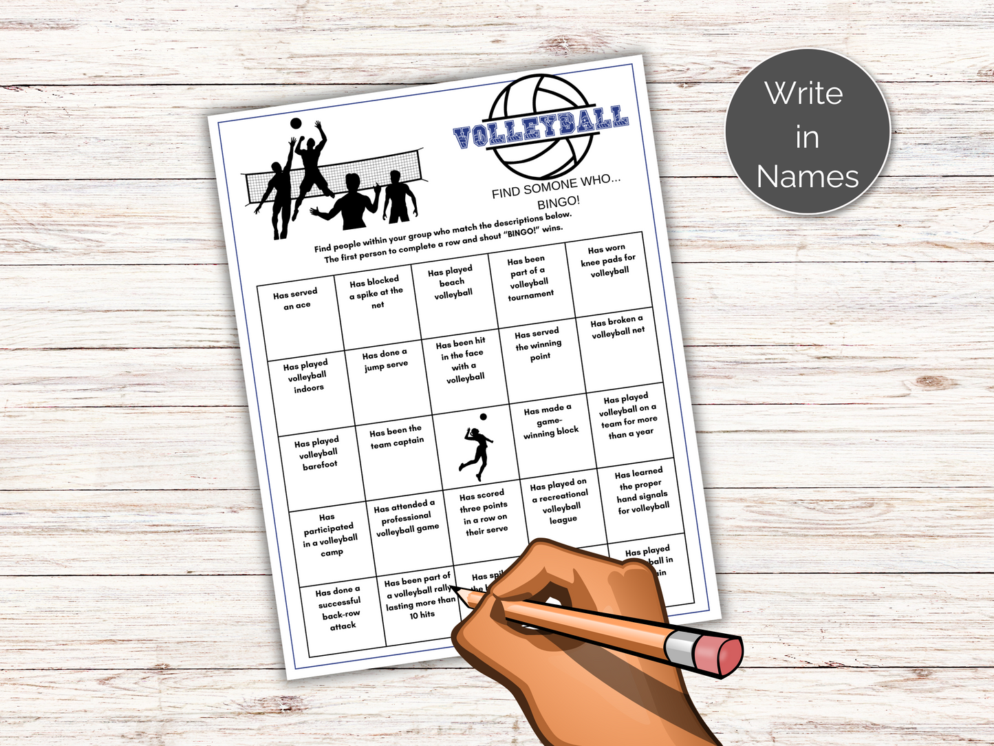 Volleyball Find Someone Who