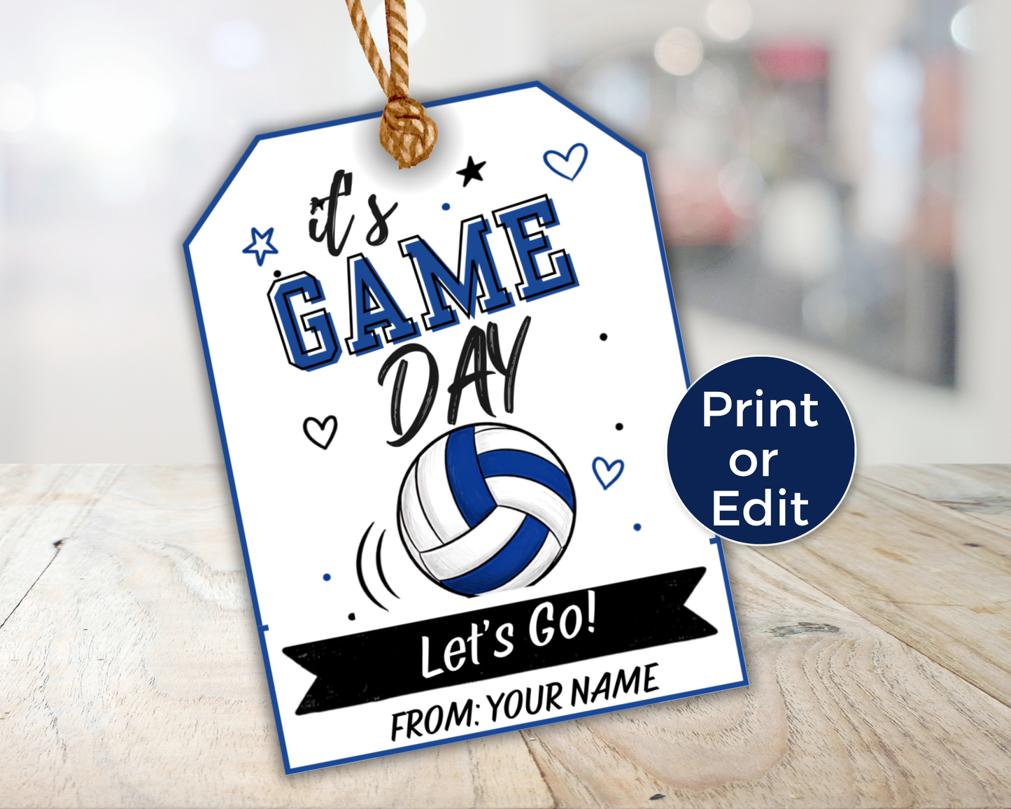 Editable Volleyball Team Treat Tags
