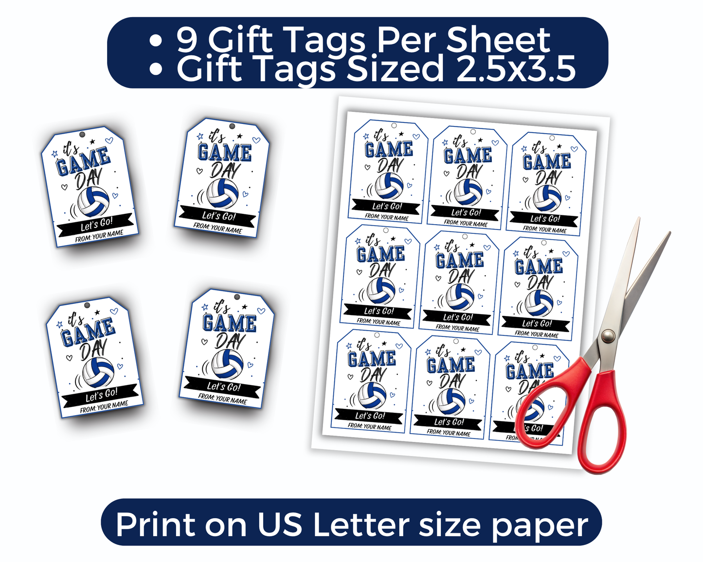 Editable Volleyball Team Treat Tags
