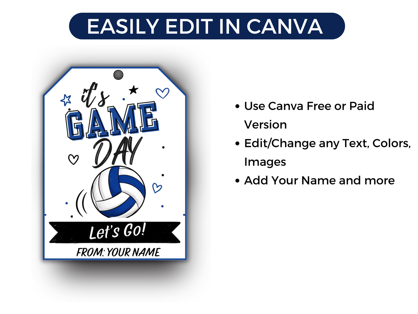 Editable Volleyball Team Treat Tags