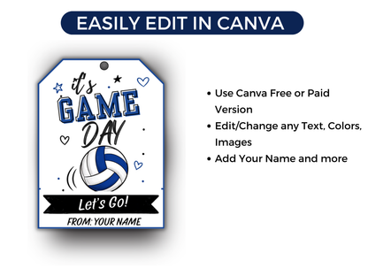 Editable Volleyball Team Treat Tags