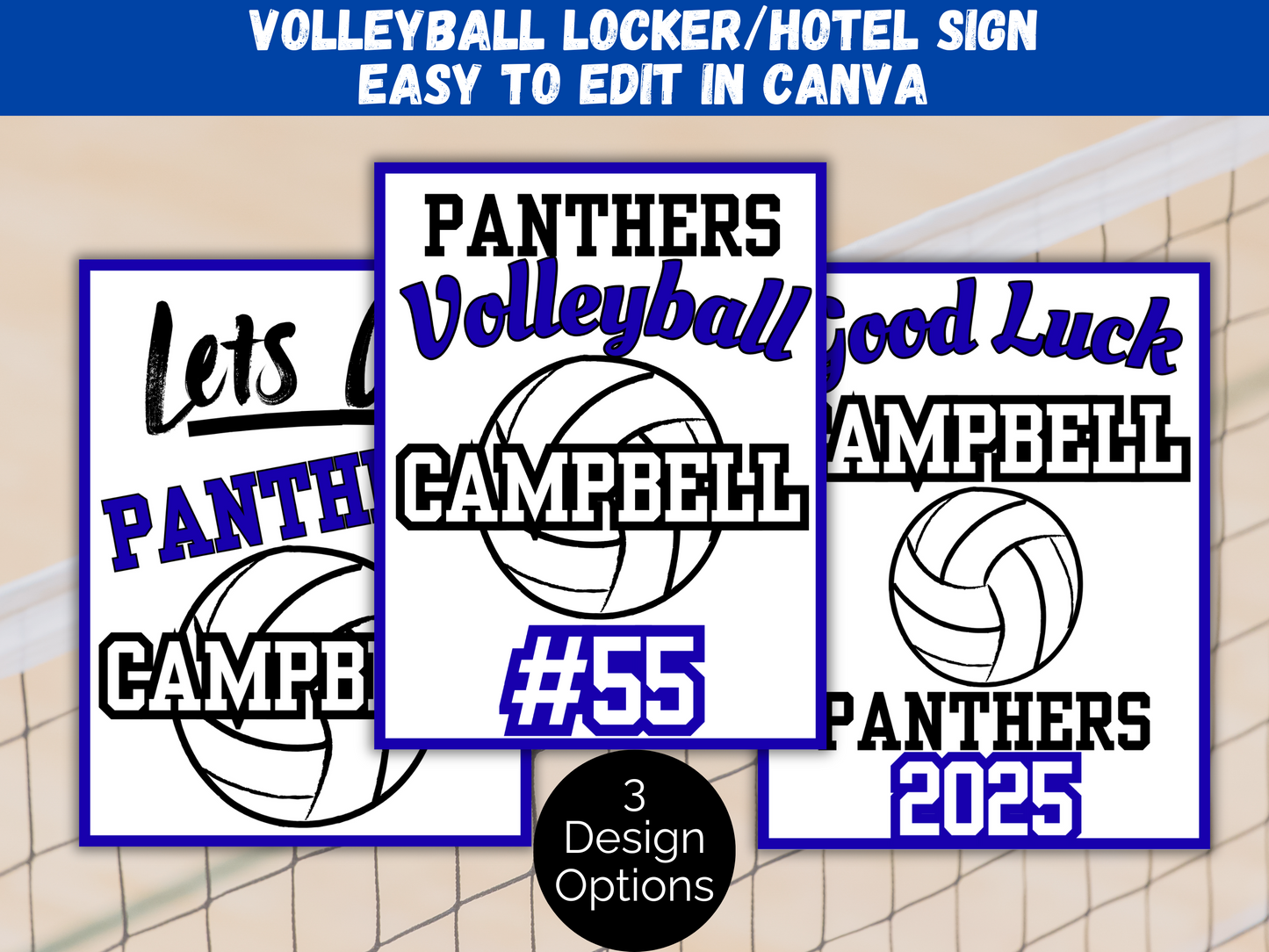 Editable Volleyball Locker Sign Template