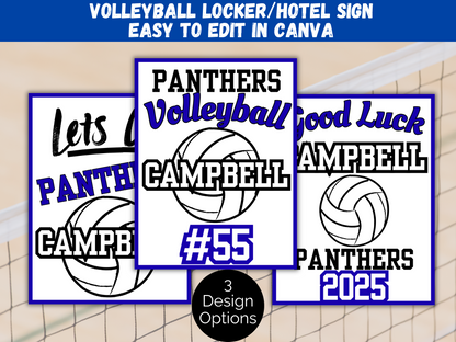 Editable Volleyball Locker Sign Template