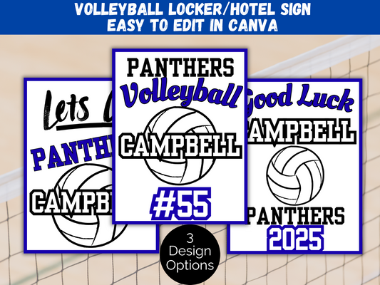 Editable Volleyball Locker Sign Template