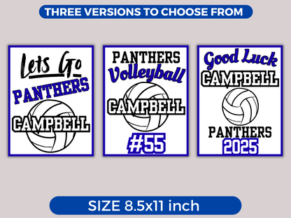Editable Volleyball Locker Sign Template