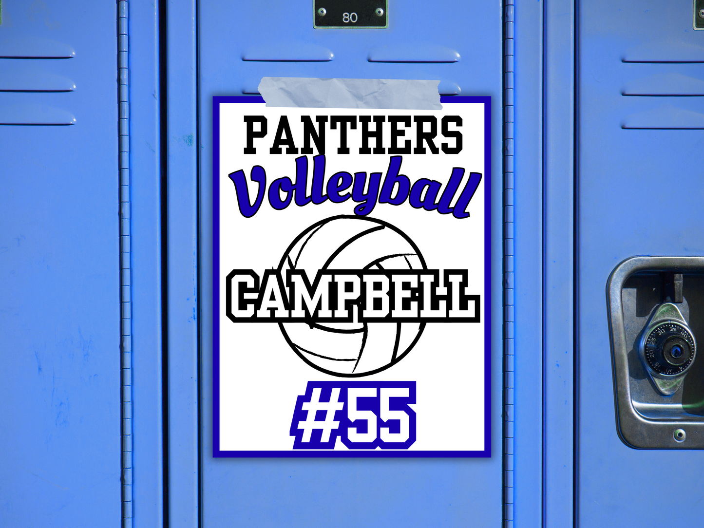 Editable Volleyball Locker Sign Template