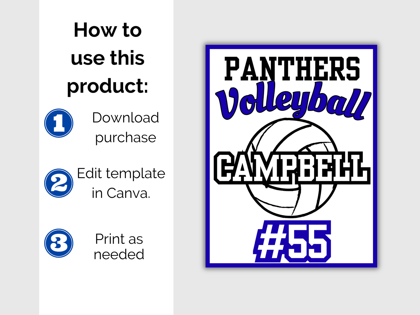 Editable Volleyball Locker Sign Template