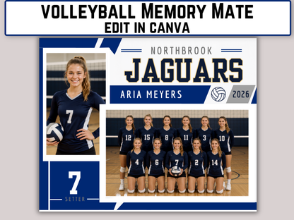 Editable Volleyball Memory Mate Template