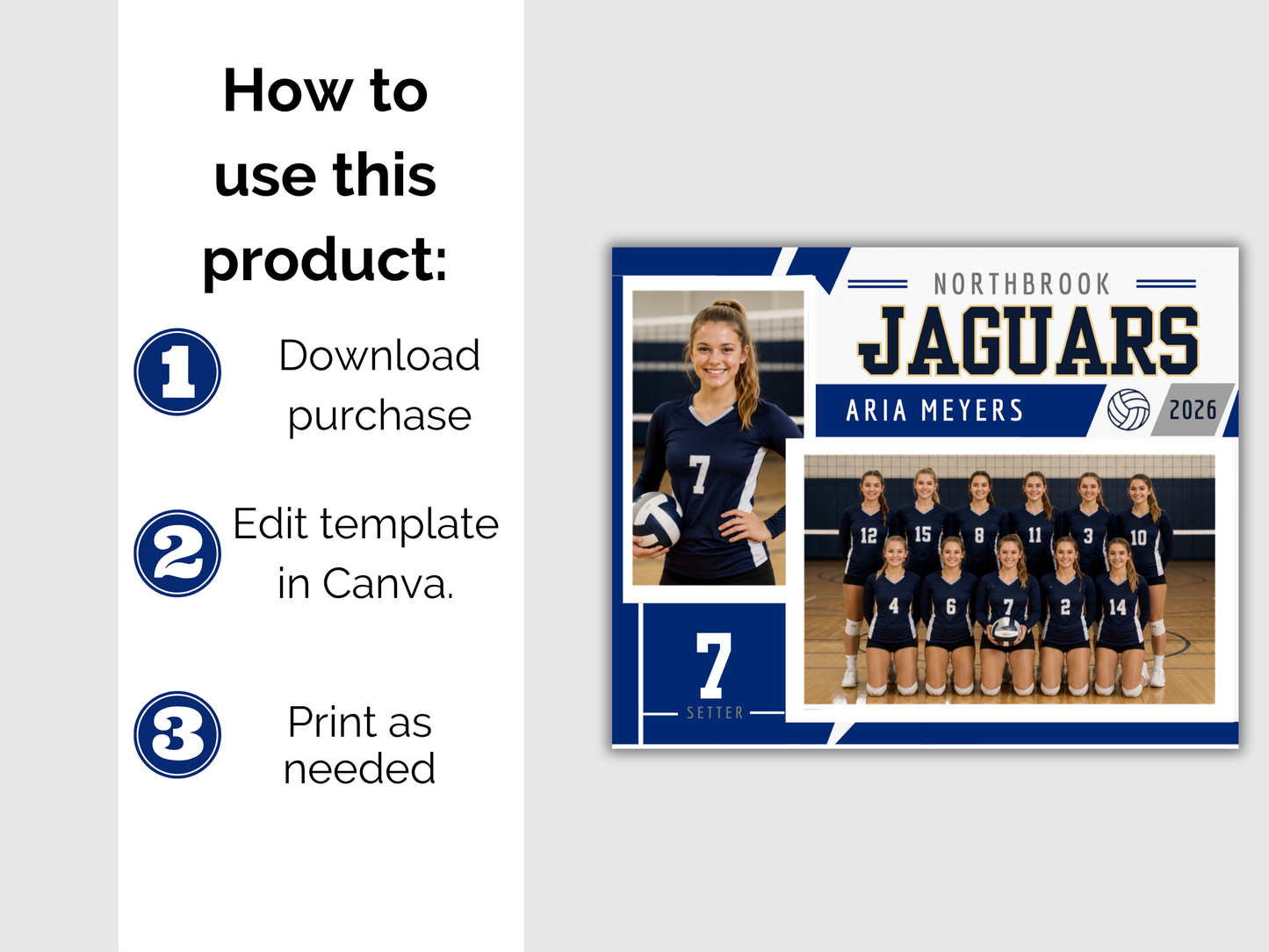 Editable Volleyball Memory Mate Template