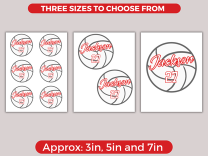 Editable Volleyball Name Tags Template