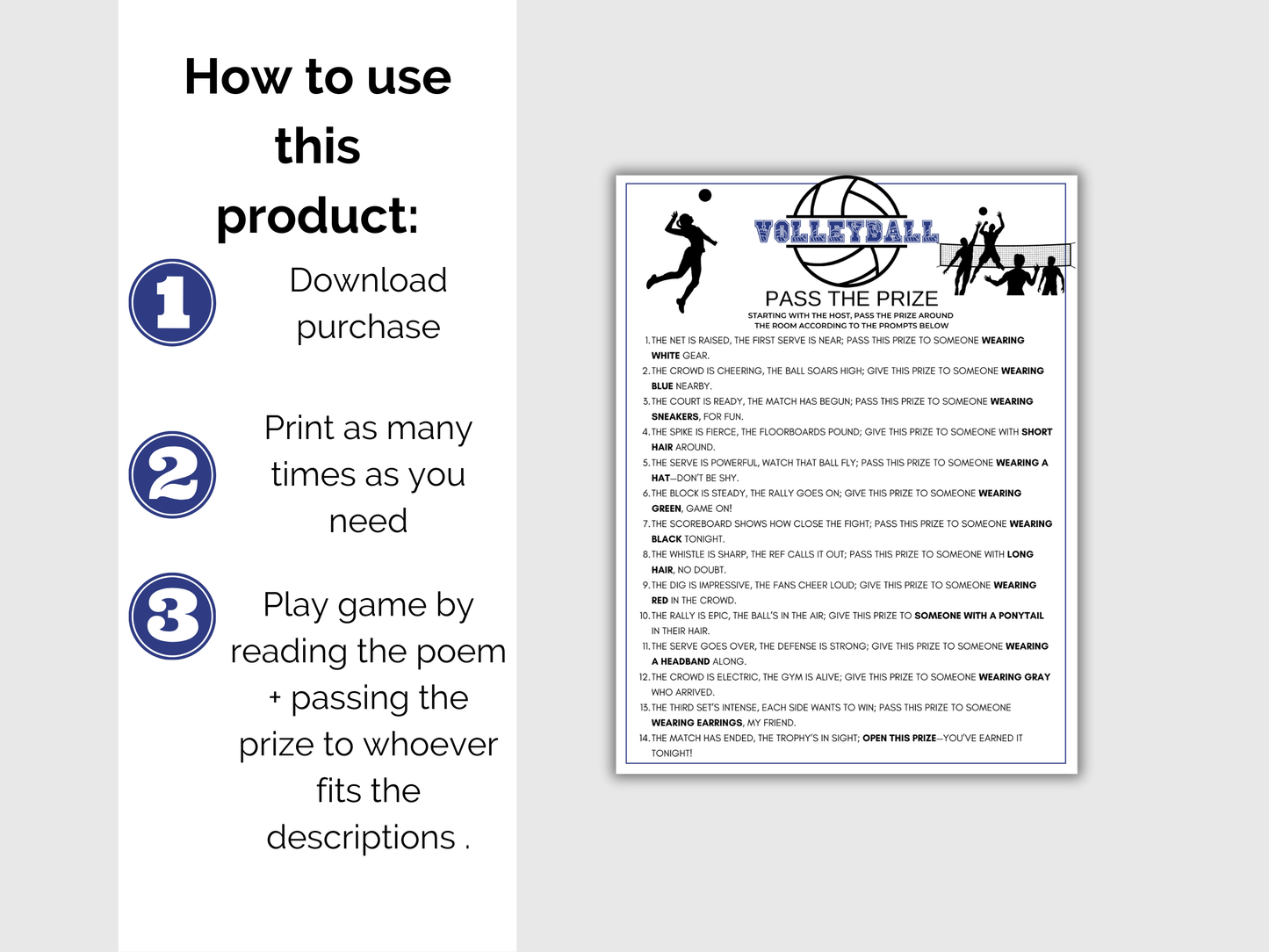 Volleyball Pass The Prize