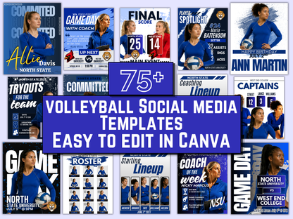 Volleyball Social Media Templates Bundle