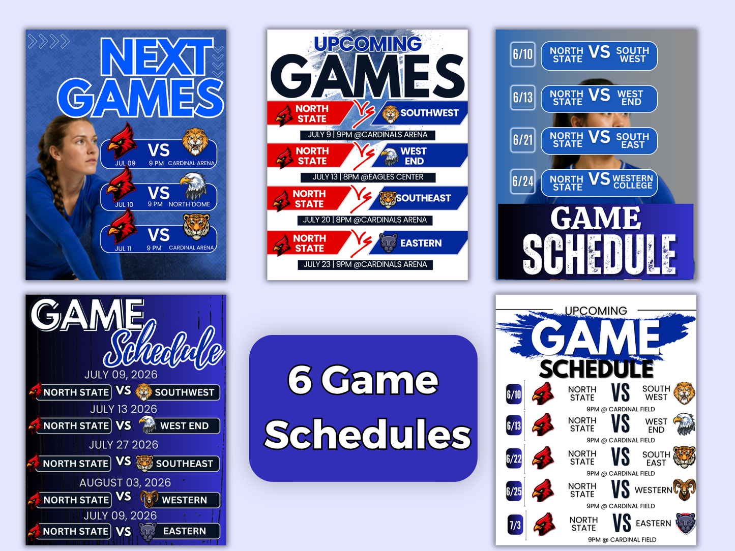 Volleyball Social Media Templates Bundle