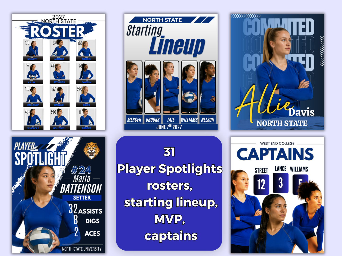 Volleyball Social Media Templates Bundle