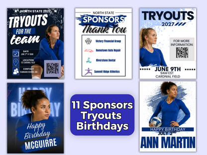 Volleyball Social Media Templates Bundle
