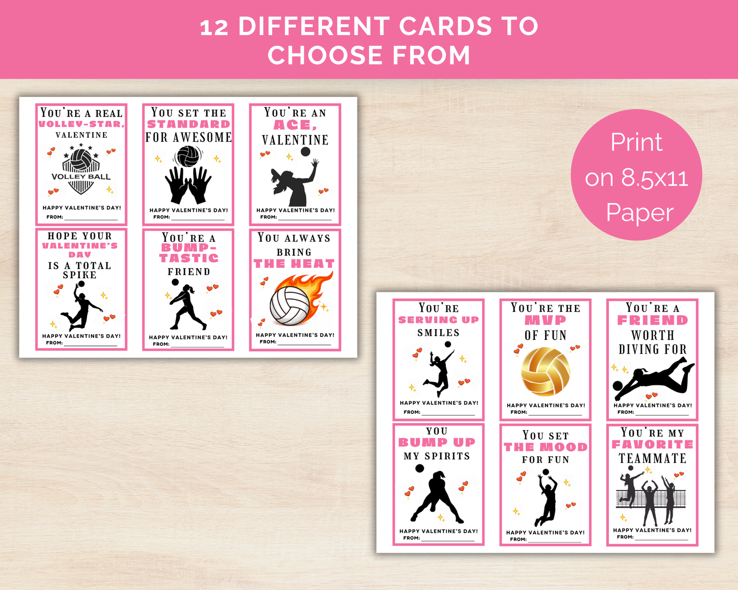 Volleyball Valentine Cards