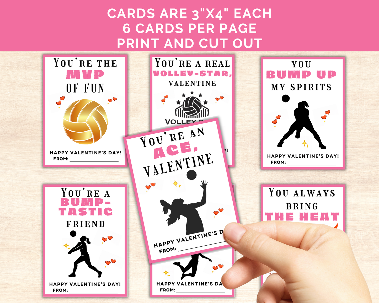 Volleyball Valentine Cards