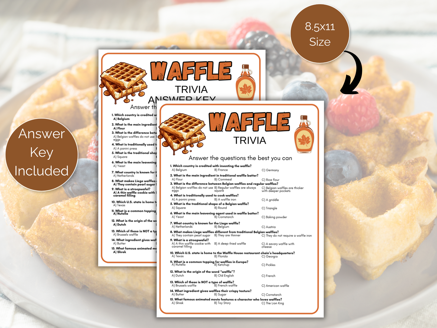Waffle Trivia Game