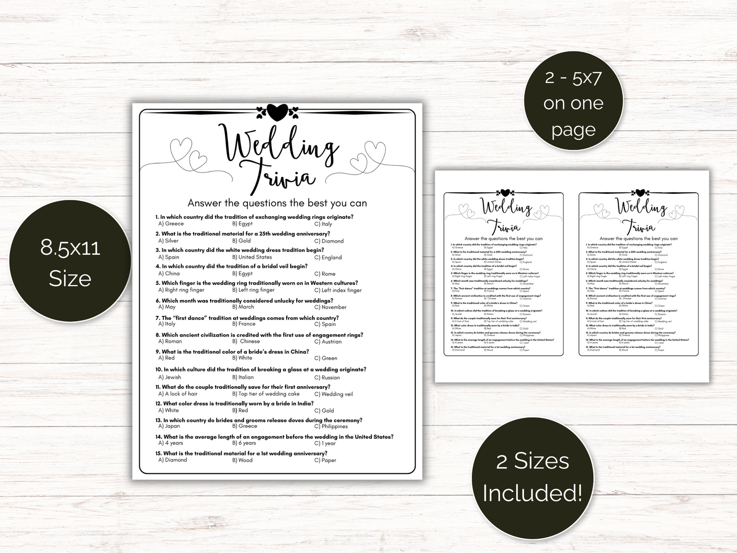 Wedding Trivia Game