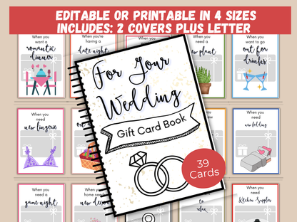 Wedding Gift Card Book Editable or Printable