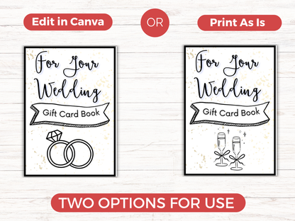 Wedding Gift Card Book Editable or Printable