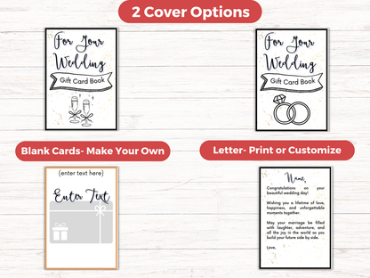 Wedding Gift Card Book Editable or Printable