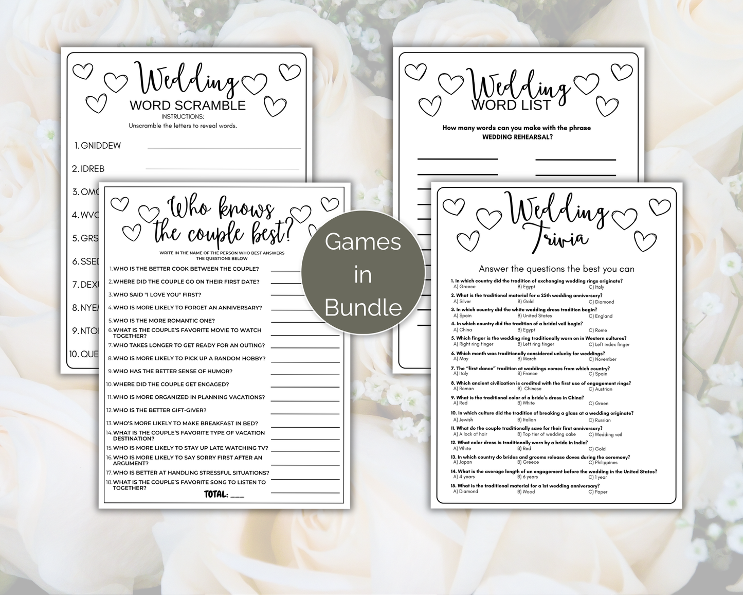 Wedding Rehearsal Game Bundle
