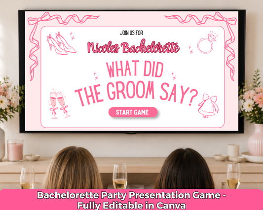 What Did The Groom Say Bachelorette Trivia Game