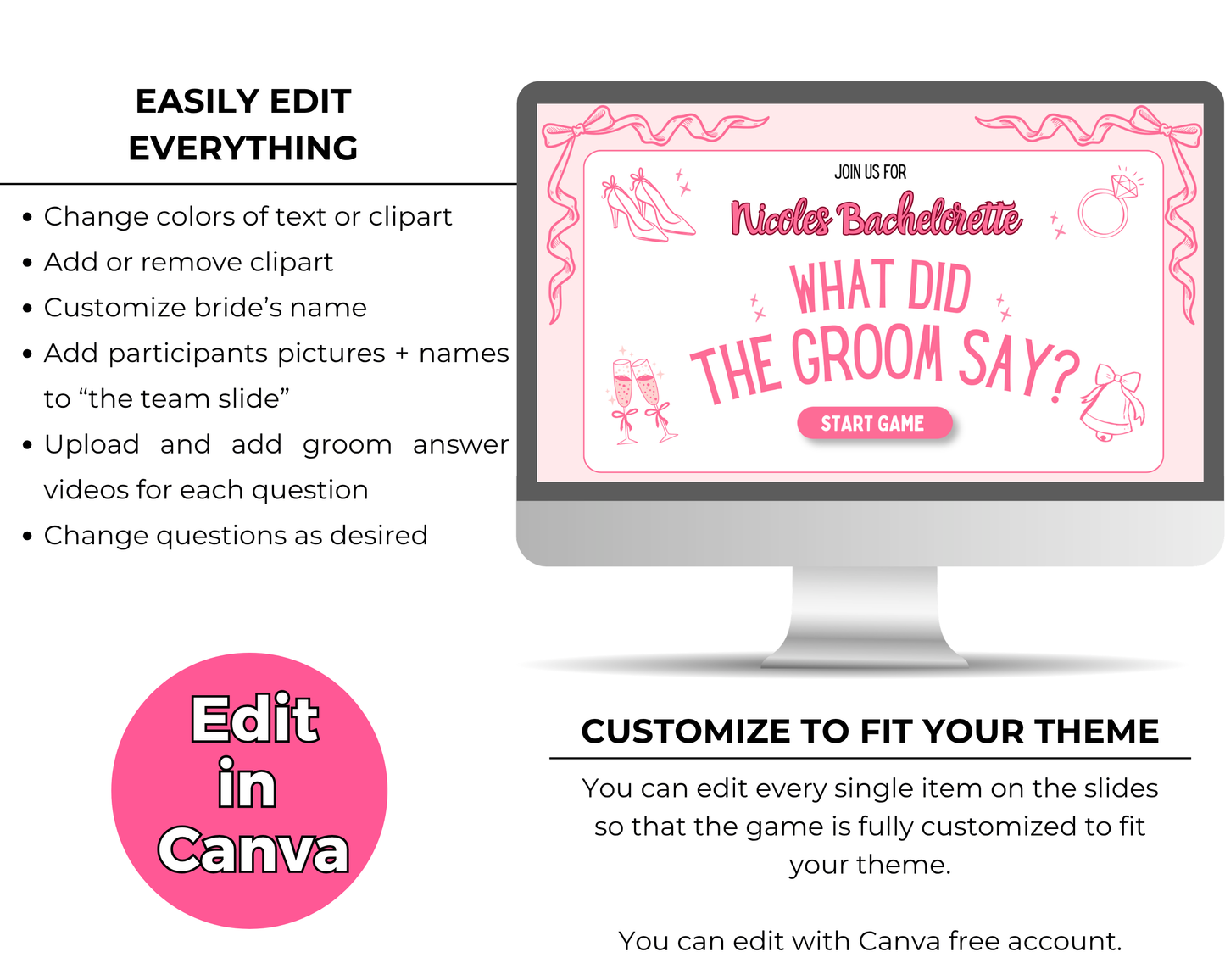 What Did The Groom Say Bachelorette Trivia Game