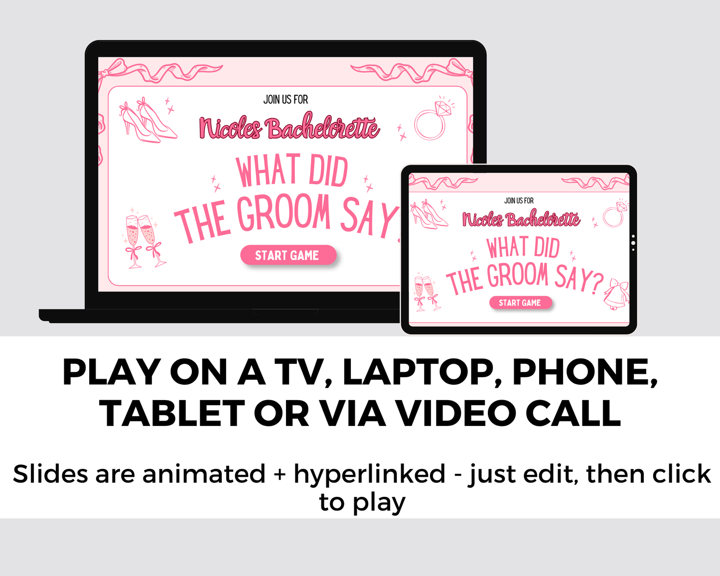 What Did The Groom Say Bachelorette Trivia Game