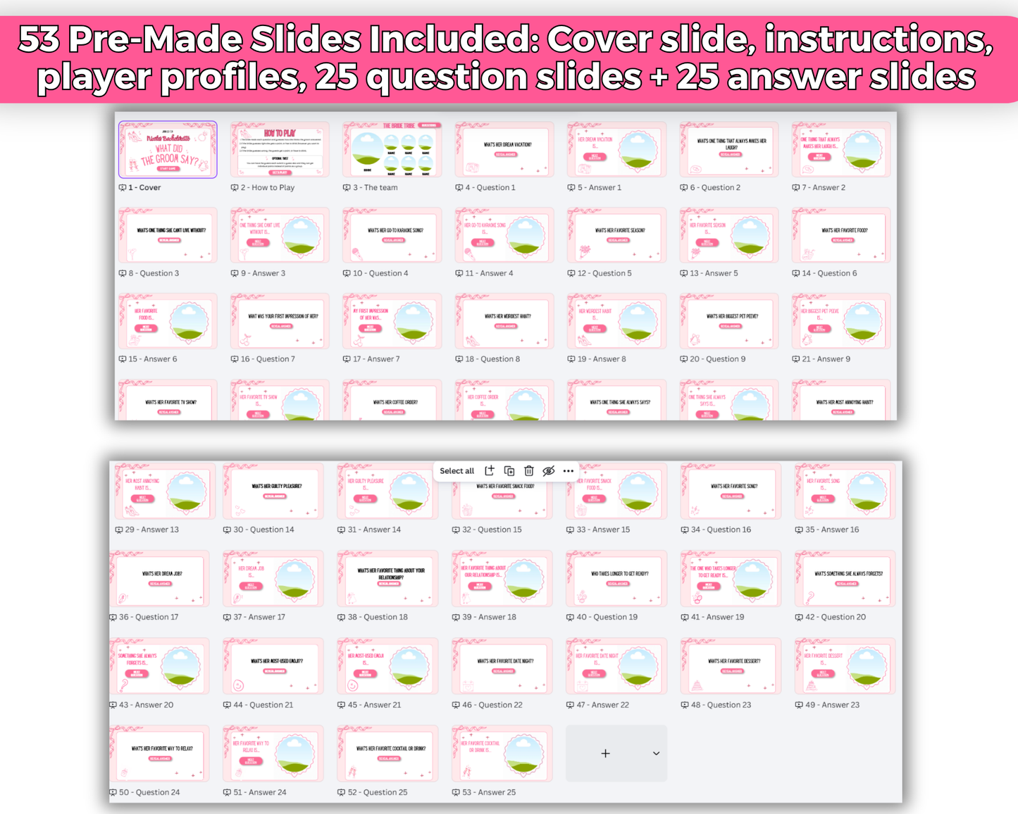What Did The Groom Say Bachelorette Trivia Game