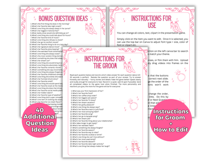 What Did The Groom Say Bachelorette Trivia Game