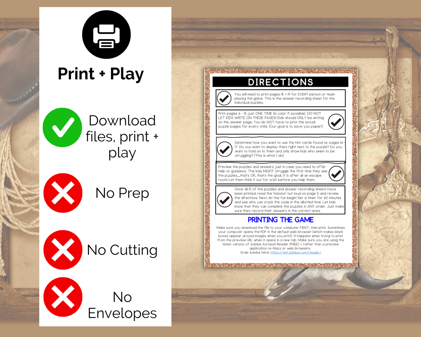 Wild West Escape Room for Kids