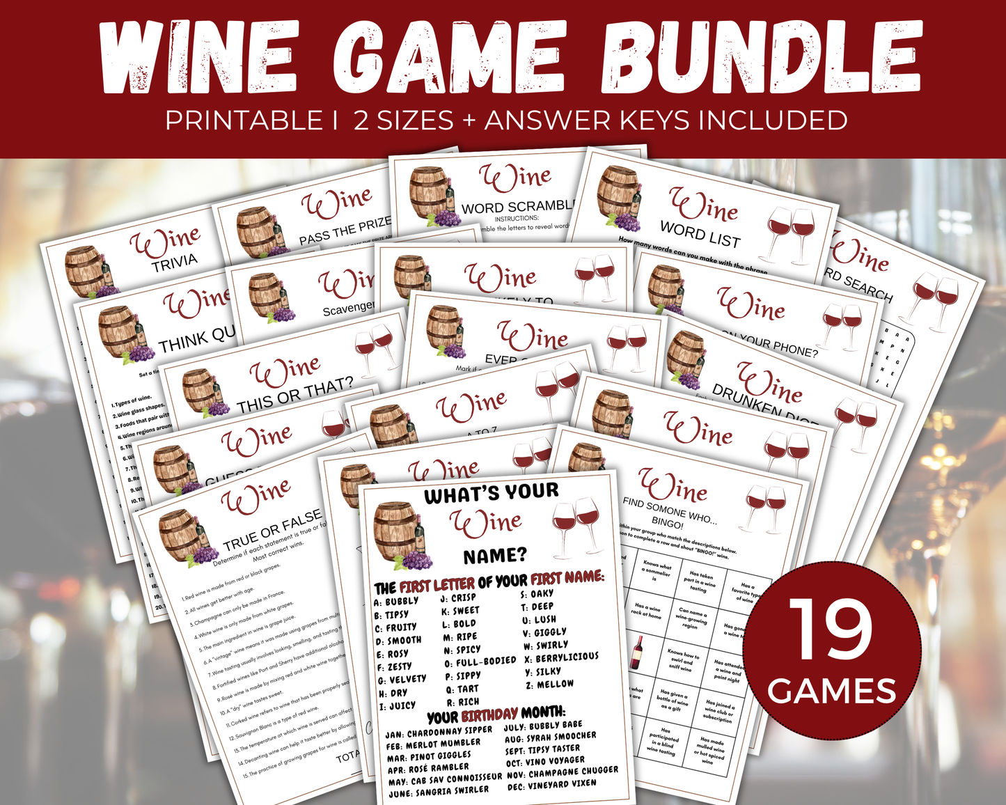 Wine Party Game Bundle