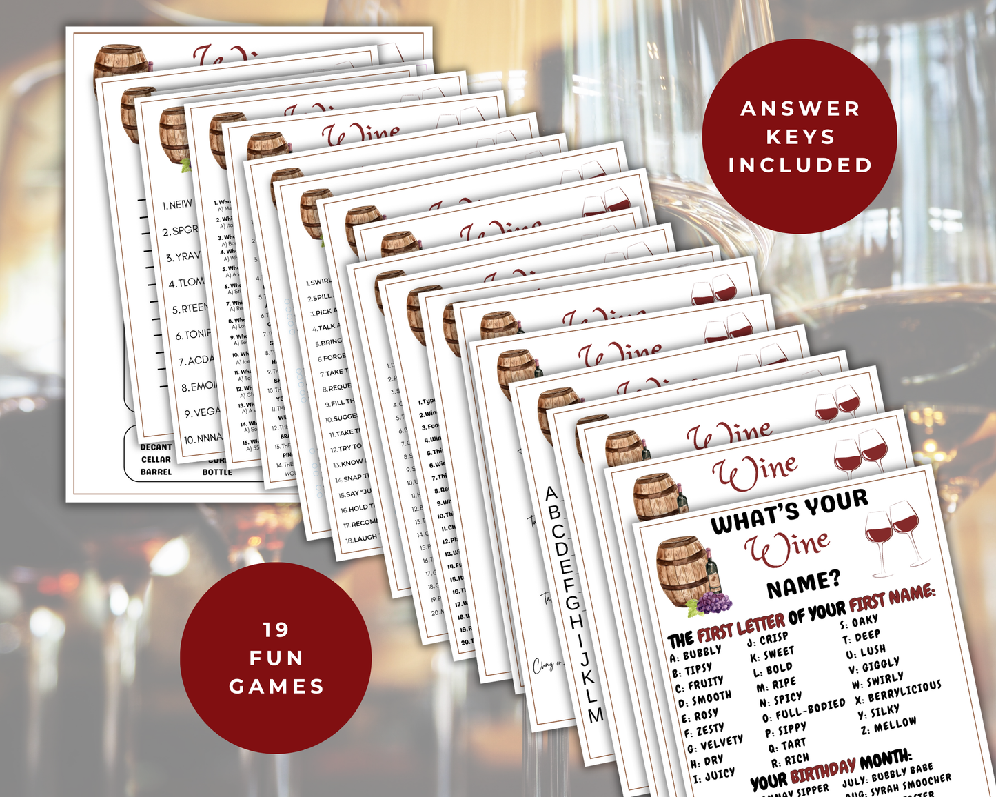 Wine Party Game Bundle