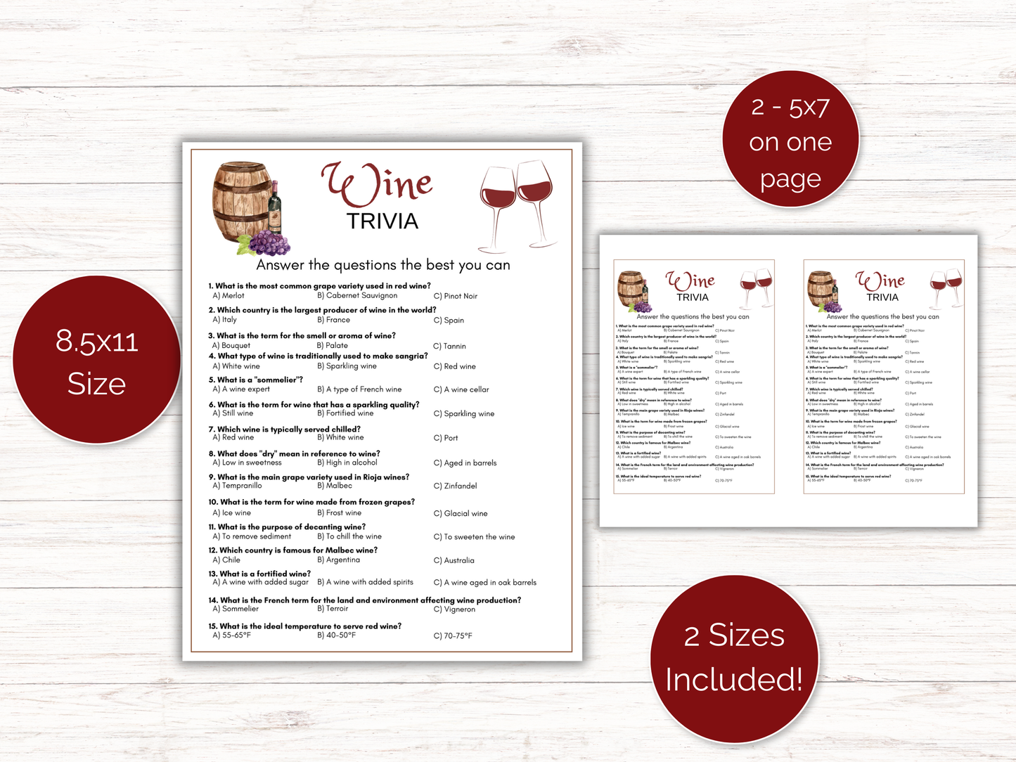 Wine Trivia Game