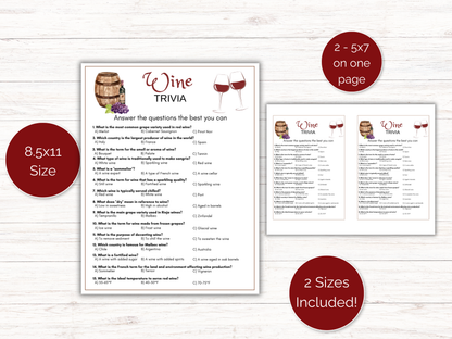Wine Trivia Game