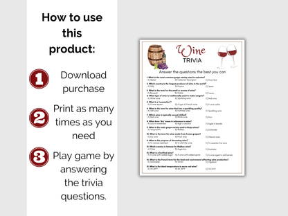 Wine Trivia Game