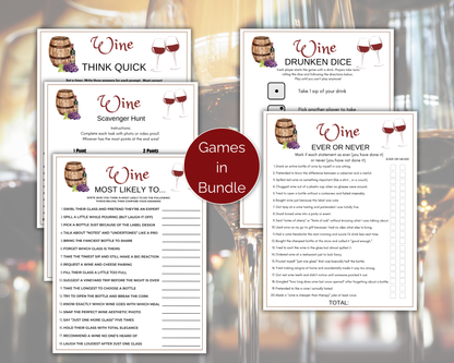 Wine Party Game Bundle