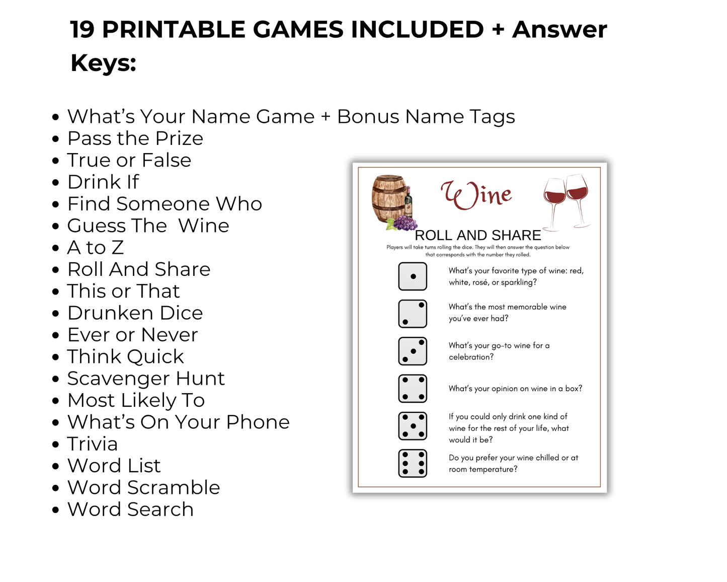 Wine Party Game Bundle